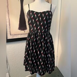 Black Dress with Lipstick Print